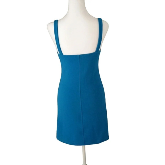 Zara Bustier Above The Knee Mini Bodycon Stretchy Dress Peacock Blue Size Small - Picture 4 of 7